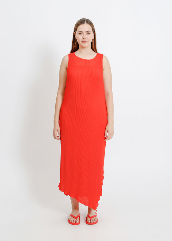 WILLOW PLEAT DRESS / RED
