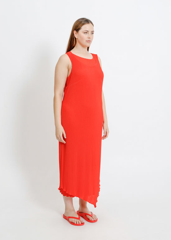 WILLOW PLEAT DRESS / RED