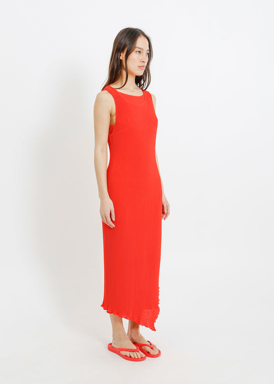 WILLOW PLEAT DRESS / RED
