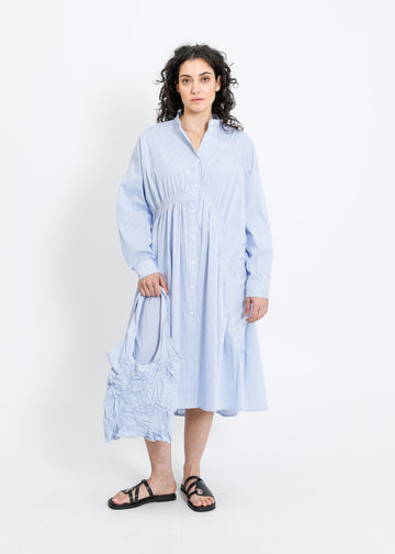 AXIS SHIRT DRESS / BLUE-WHITE