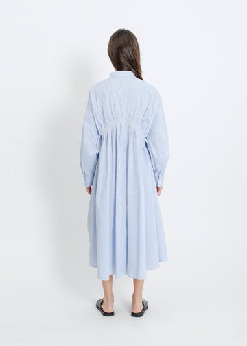 AXIS SHIRT DRESS / BLUE-WHITE