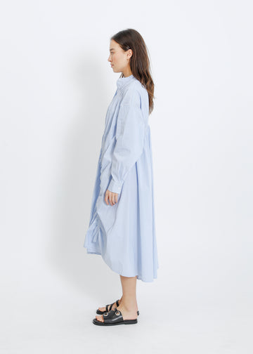 AXIS SHIRT DRESS / BLUE-WHITE