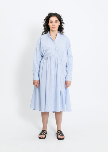 AXIS SHIRT DRESS / BLUE-WHITE