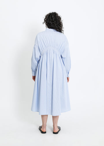 AXIS SHIRT DRESS / BLUE-WHITE