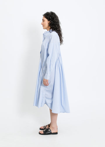 AXIS SHIRT DRESS / BLUE-WHITE