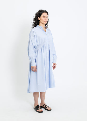 AXIS SHIRT DRESS / BLUE-WHITE