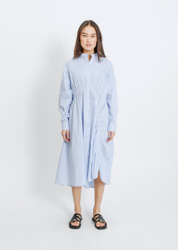 AXIS SHIRT DRESS / BLUE-WHITE
