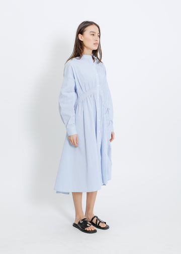 AXIS SHIRT DRESS / BLUE-WHITE