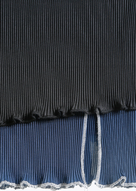 ANGEL PLEAT TOP / BLACK-TEAL