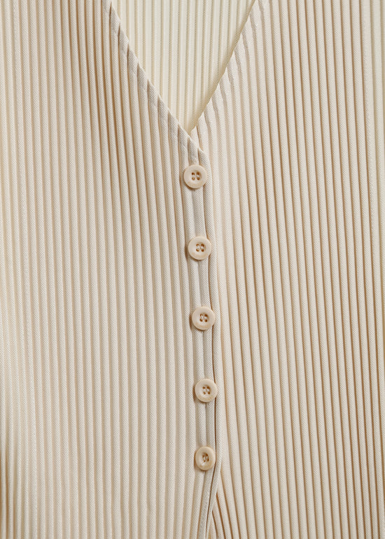 Leonie Pleat Vest / Cream