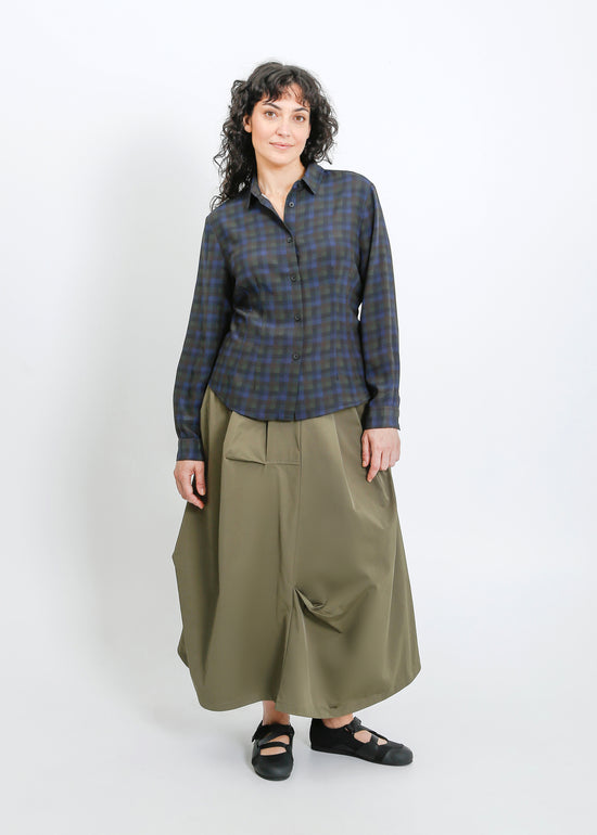 Haniya Shirt / Indigo Wine Check