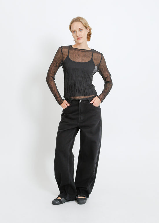 SHAUN PLEAT TOP / ONYX