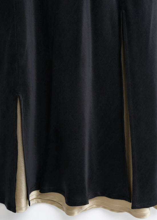 CARMY DRESS / BLACK-SAGE