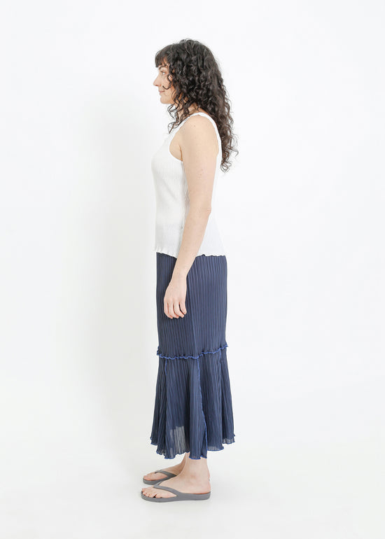 ARIA PLEAT SKIRT / NAVY