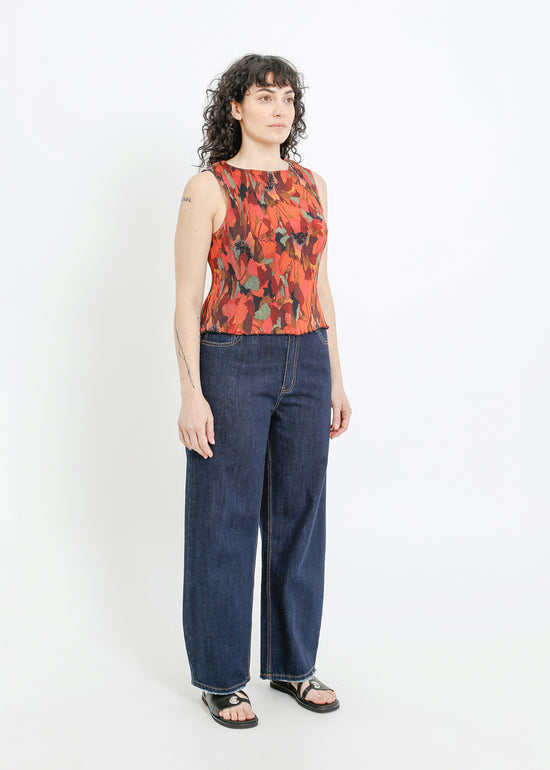 EMMA PLEAT TOP / PEONY PARADE