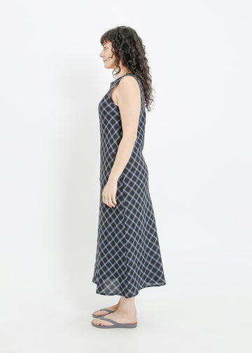 DEE DRESS / BLACK-TEAL