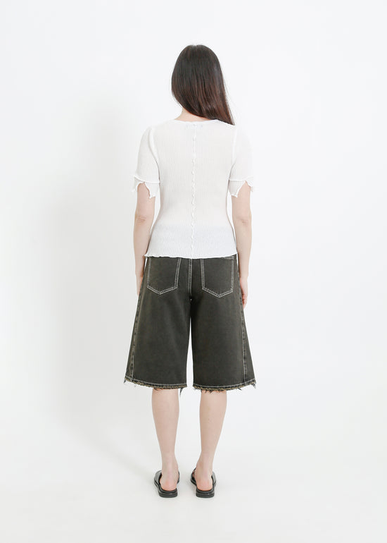WALKER PLEAT TOP / WHITE