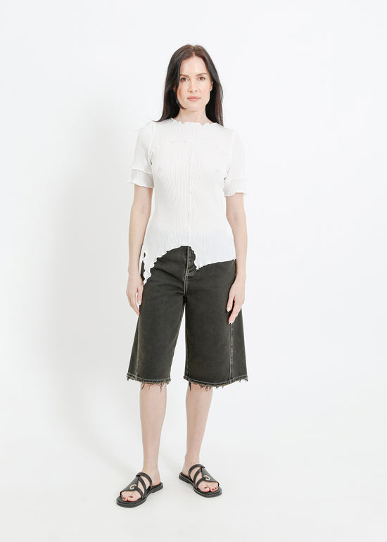 WALKER PLEAT TOP / WHITE