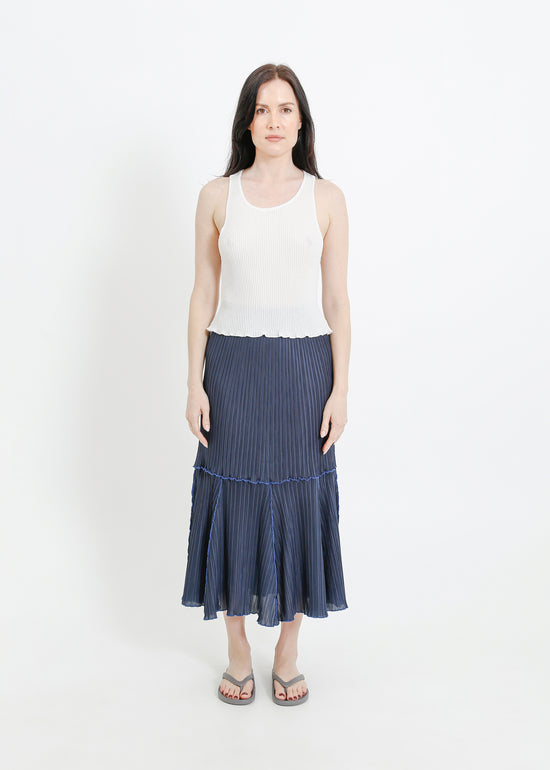 ARIA PLEAT SKIRT / NAVY