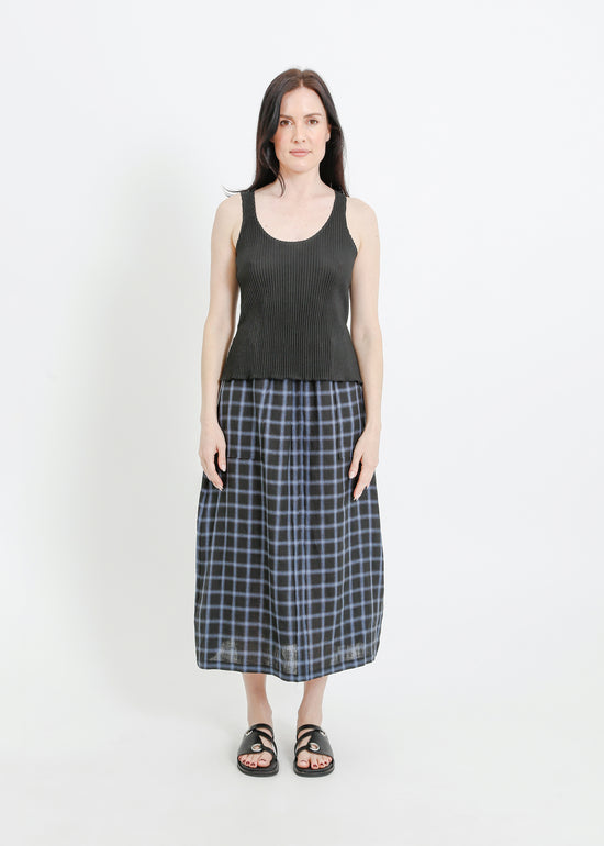 LINDSAY SKIRT / BLACK-TEAL