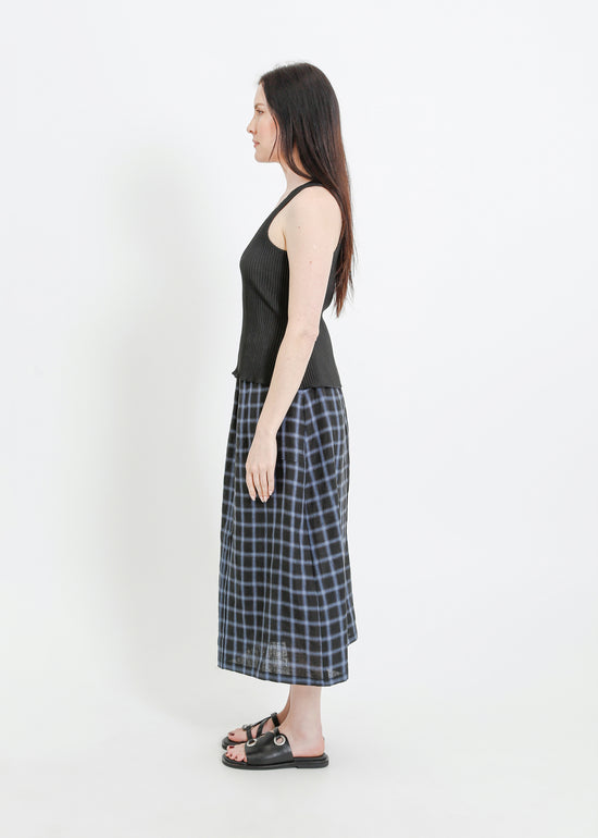 LINDSAY SKIRT / BLACK-TEAL