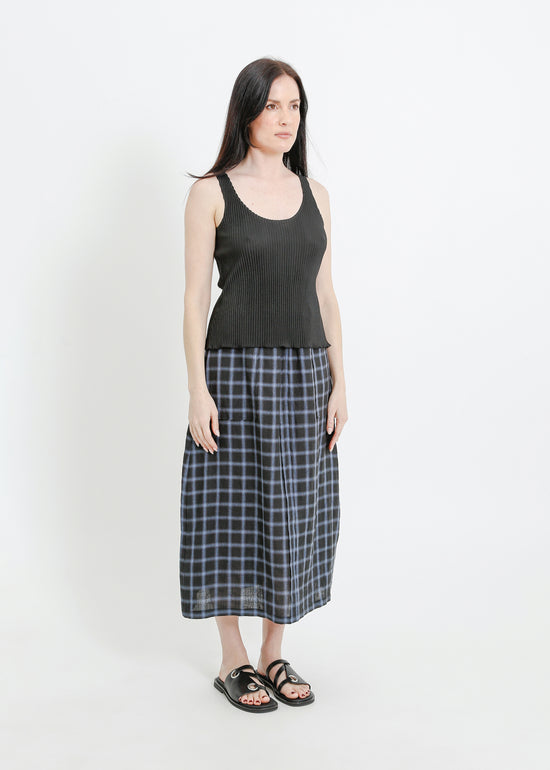 LINDSAY SKIRT / BLACK-TEAL