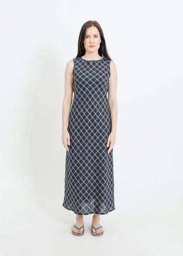 DEE DRESS / BLACK-TEAL