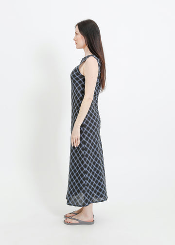 DEE DRESS / BLACK-TEAL