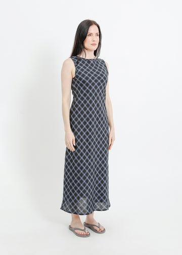 DEE DRESS / BLACK-TEAL