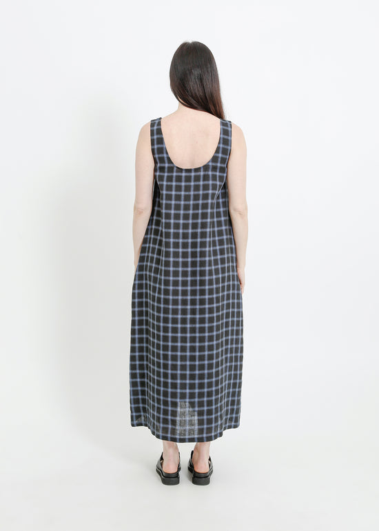 DION DRESS / BLACK-TEAL