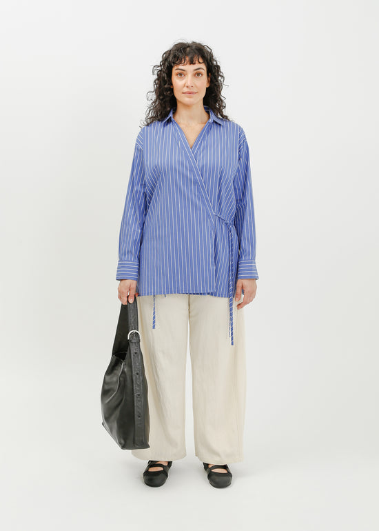 Selda Wrap Shirt / Blue-White