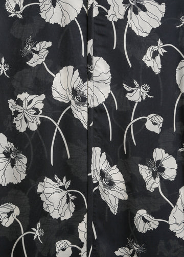 PHOENIX DRESS / FRAGILE BLOOMS - BLACK-CREAM