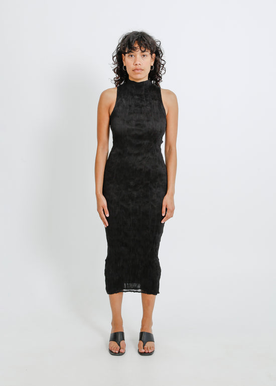 OLLIE PLEAT DRESS / BLACK