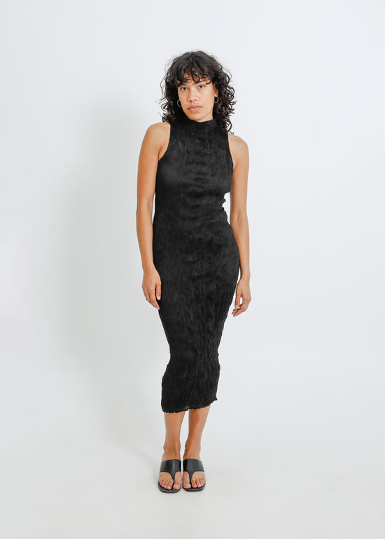 OLLIE PLEAT DRESS / BLACK