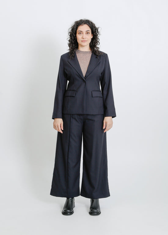 ERYN BLAZER / NAVY PINSTRIPE