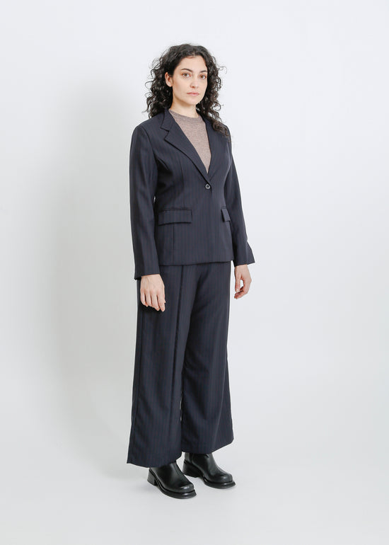 ERYN BLAZER / NAVY PINSTRIPE