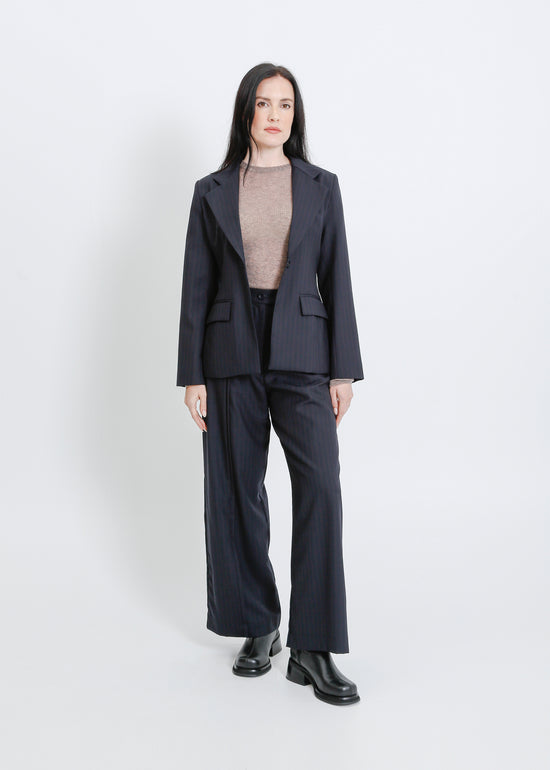 ERYN BLAZER / NAVY PINSTRIPE