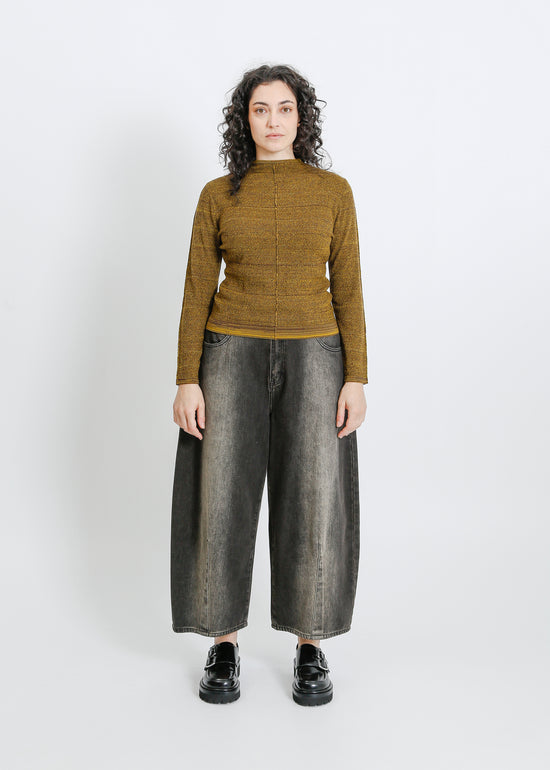 SANA KNIT / CHARTREUSE-MAHOGANY