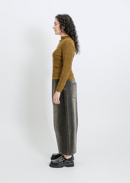 SANA KNIT / CHARTREUSE-MAHOGANY