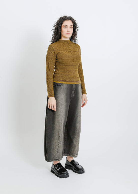 SANA KNIT / CHARTREUSE-MAHOGANY