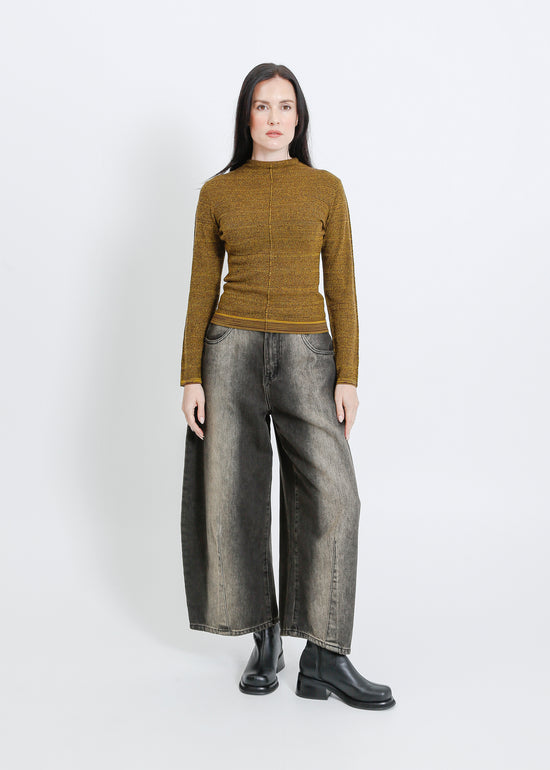 SANA KNIT / CHARTREUSE-MAHOGANY