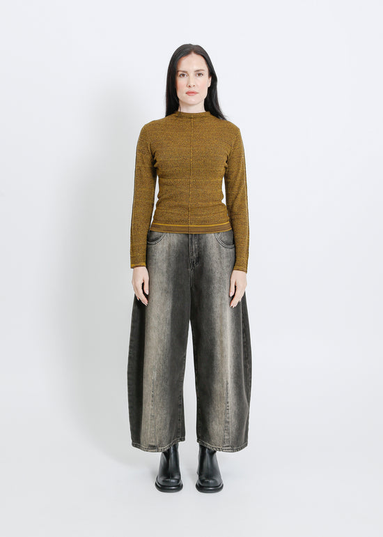 SANA KNIT / CHARTREUSE-MAHOGANY