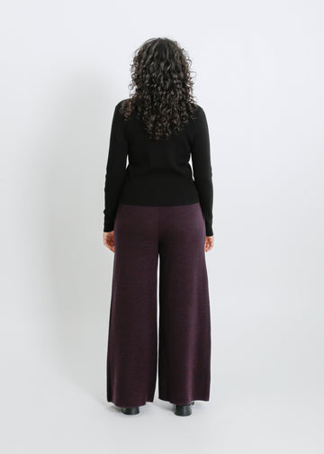 SERENA KNIT PANT / MAHOGANY-INK RIB