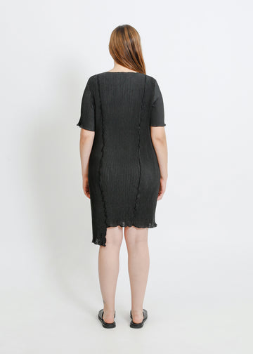 CHARLOTTE PLEAT DRESS / BLACK