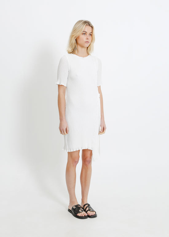 CHARLOTTE PLEAT DRESS / WHITE