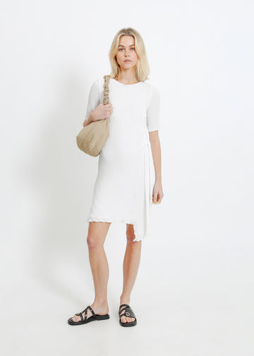 CHARLOTTE PLEAT DRESS / WHITE