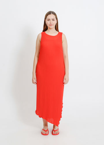 WILLOW PLEAT DRESS / RED