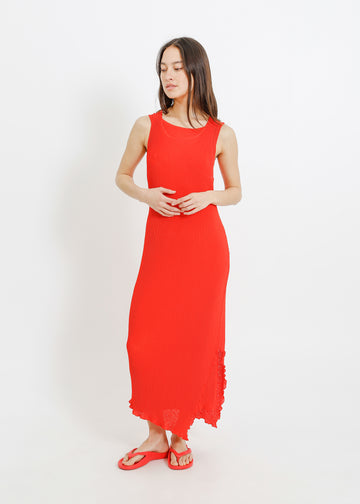 WILLOW PLEAT DRESS / RED