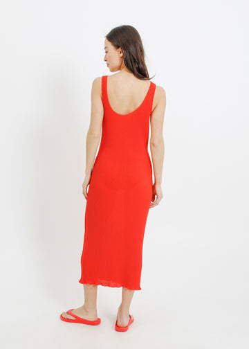 WILLOW PLEAT DRESS / RED