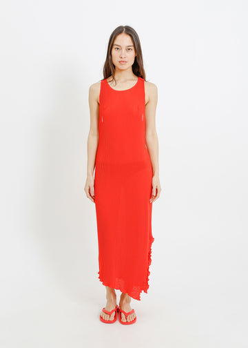 WILLOW PLEAT DRESS / RED